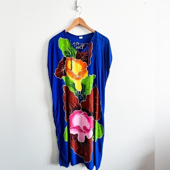 Bali Floral Swimsuit Cover Up Dress - Picture 1 of 5